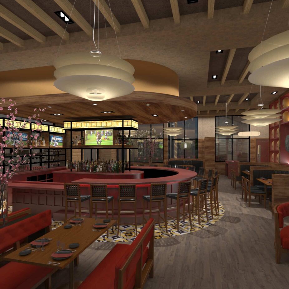 Red Pine Restaurant visualization project by Cadnetics.