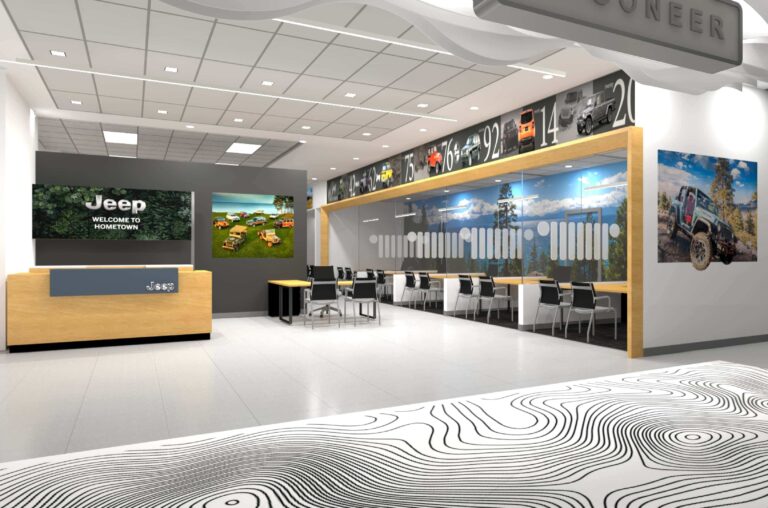 Ron Lewis Jeep Showroom visualization project by Cadnetics.